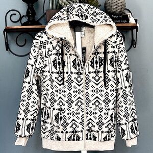 NEW 🌺 Ariat Aztec Sherpa Hoodie Western Jacket  Small Full Zip
